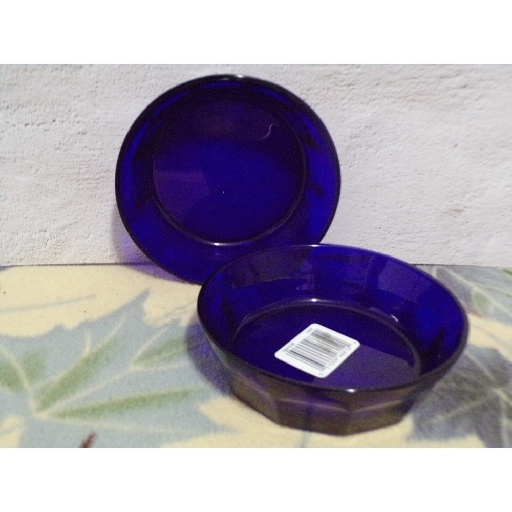 Libbey Glass Colbalt Blue Vintage Duratuff Dessert Bowls Set of 2 NWT